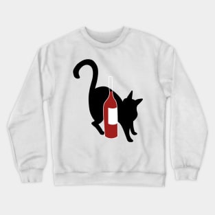 Red Wine & Black Cat Crewneck Sweatshirt